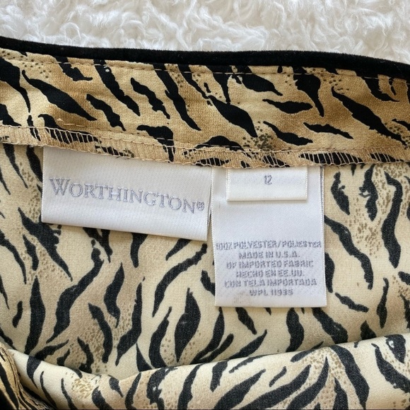 NWT Vintage Worthington Animal Print Wrap Skirt - Picture 2 of 6